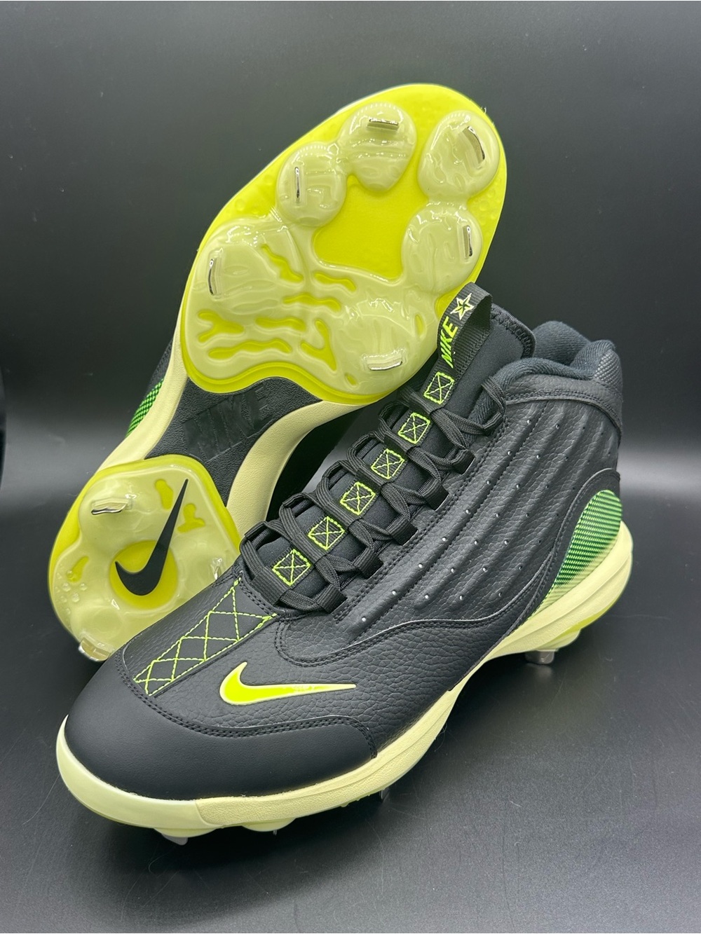 Nike Griffey 2 Baseball Black Volt METAL Cleats HF3840-001 Men’s Size 12